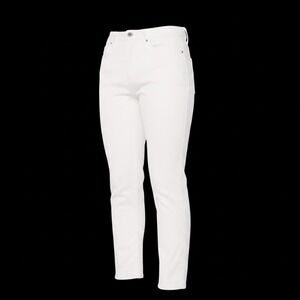 Fredd Marshall White High Waisted Raw Hem Stretch Denim Jeans Size 38